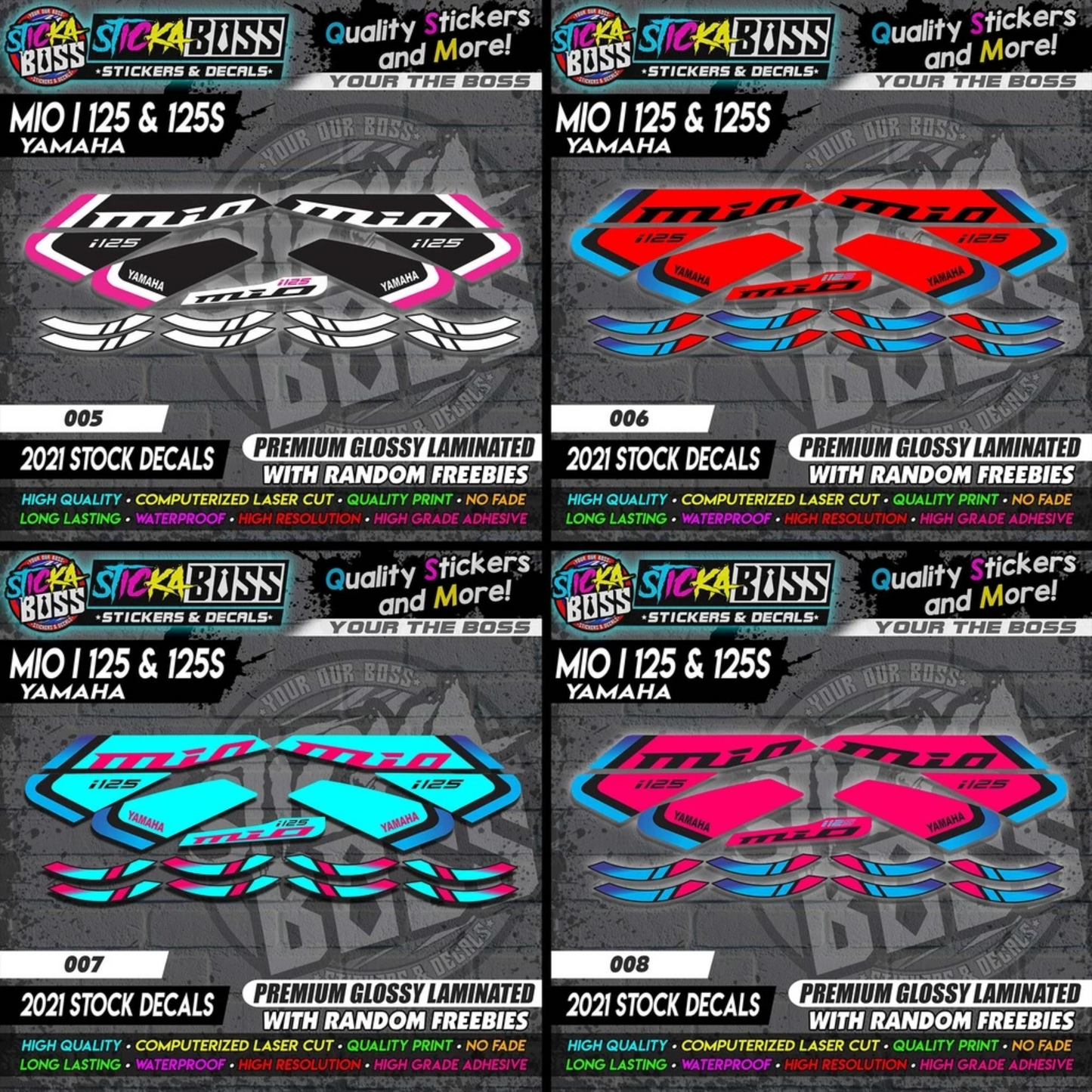 Mio i 125 & 125s (2021 Stock Decals)【PREMIUM GLOSSY LAMINATED】