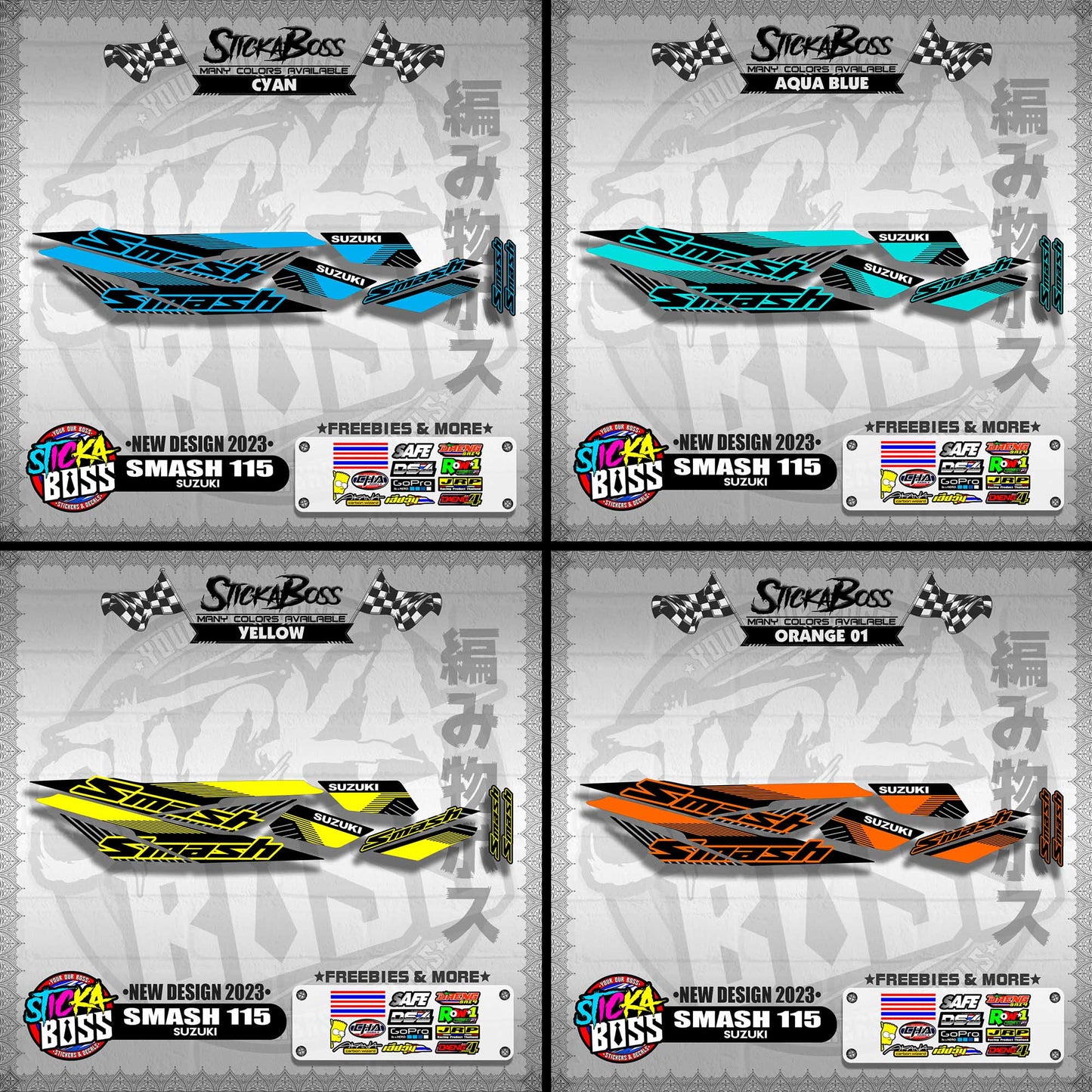 SMASH 115 STOCK DECALS ( NEW DESIGN 2023 )【WITH FREEBIES】