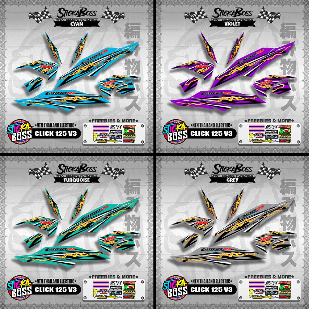 CLICK 125 V3 DECALS ( NTN THAILAND ELECTRIC )【WITH FREEBIES】