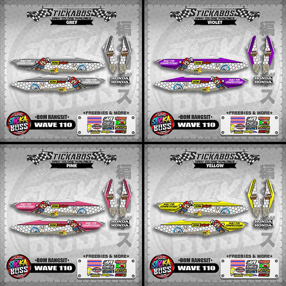 WAVE 110 DECALS ( BOM RANGSIT )【WITH FREEBIES】