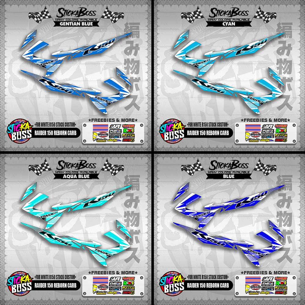 RAIDER 150 REBORN CARB DECALS ( FOR WHITE R150 STOCK CUSTOM )【WITH FREEBIES】