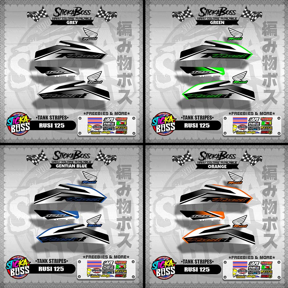 RUSI 125 DECALS ( TANK STRIPES )【WITH FREEBIES】