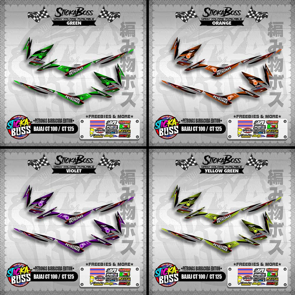 BAJAJ CT 100 / CT 125 DECALS ( PETRONAS BARRACUDA EDITION )【WITH FREEBIES】