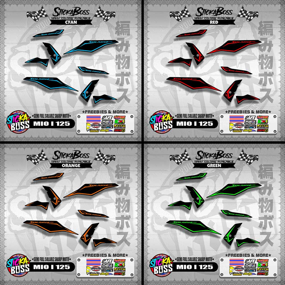 MIO I 125 MALAYSIAN DECALS ( SEMI FULL SOLARIZ SHARP MOTIF )【WITH FREEBIES】