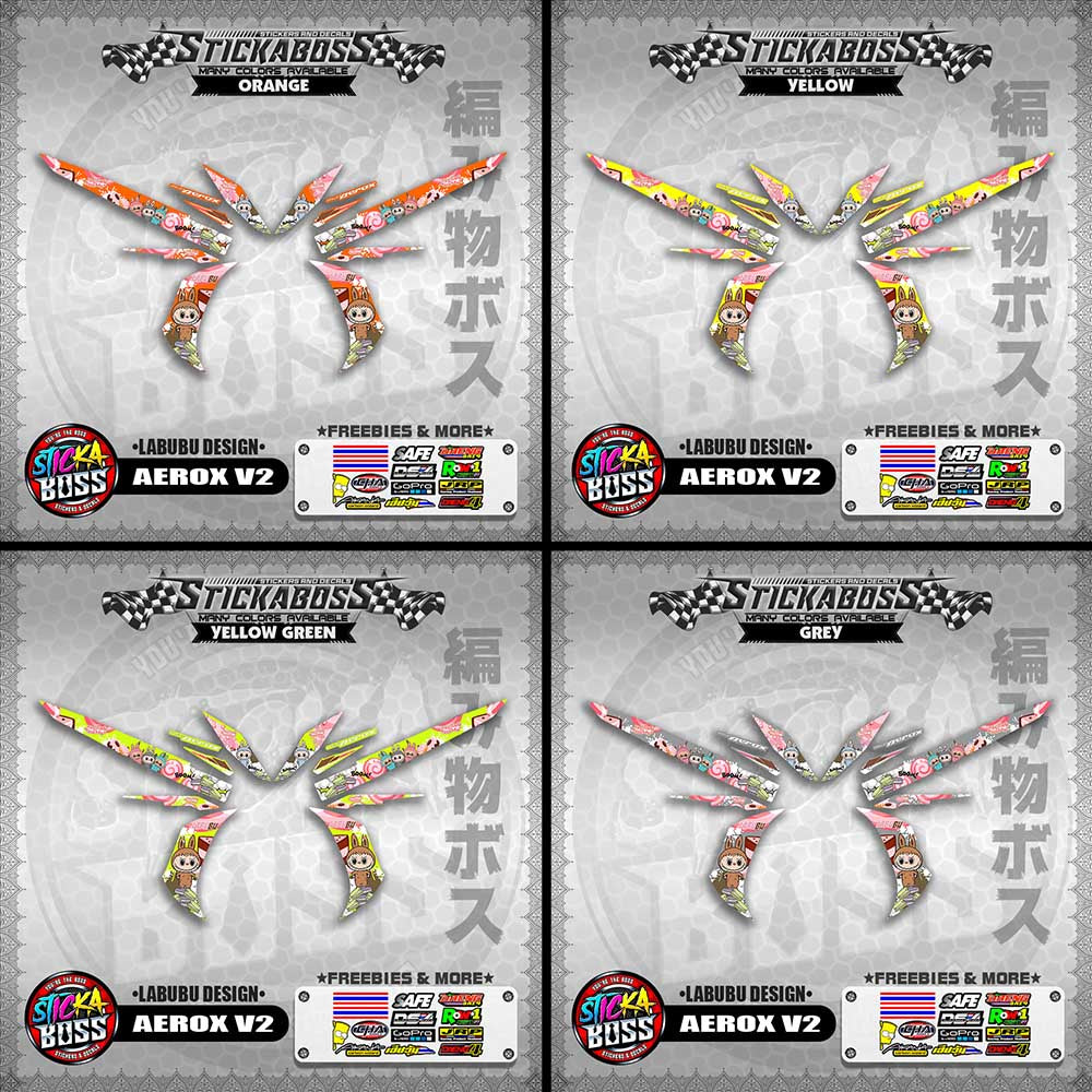 AEROX V2 STICKER DECALS ( LABUBU DESIGN )【WITH FREEBIES】