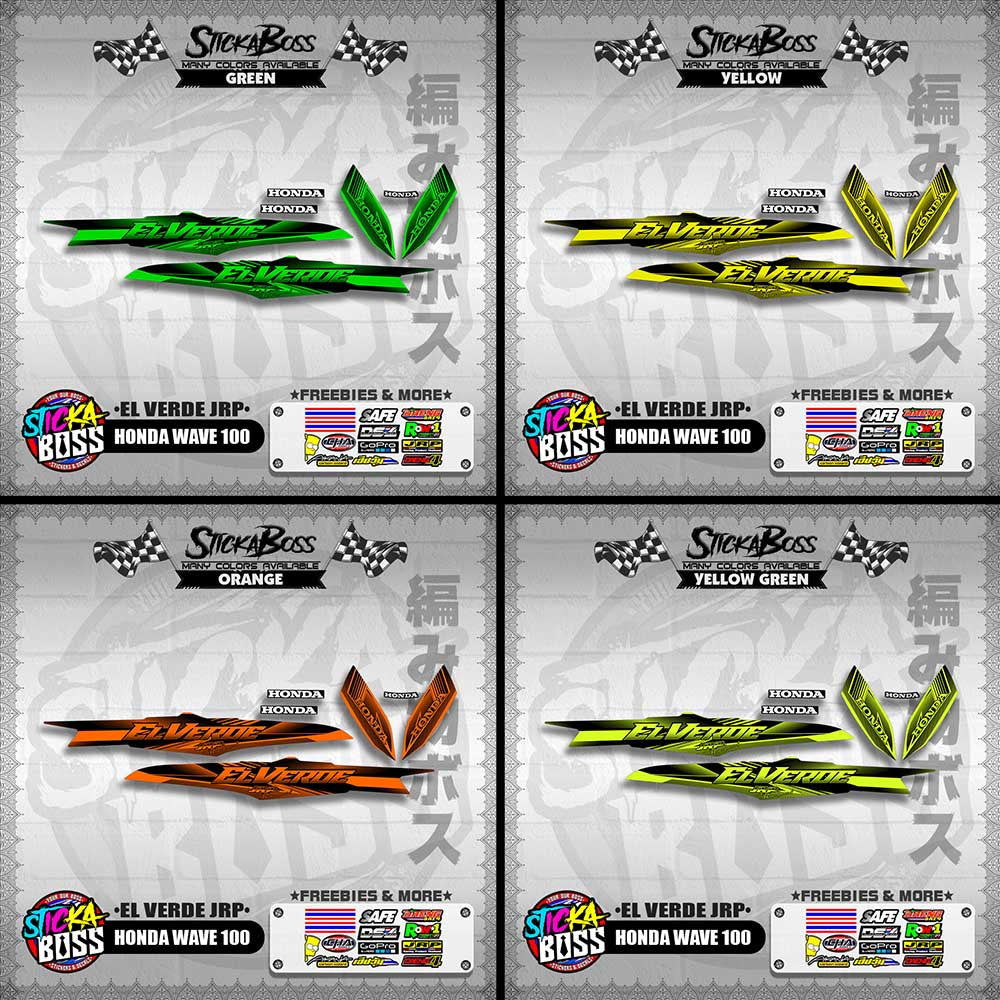 HONDA WAVE 100 DECALS ( EL VERDE JRP )【WITH FREEBIES】