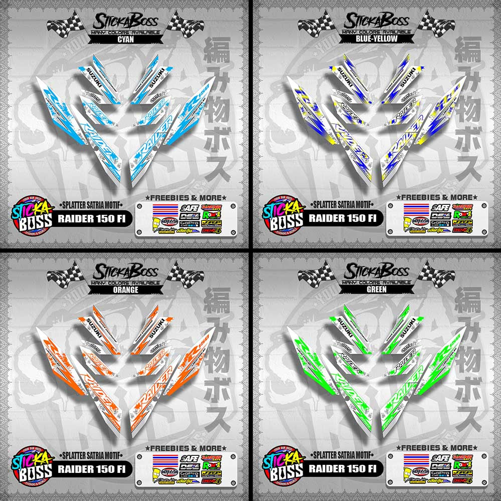 RAIDER 150 FI DECALS ( SPLATTER SATRIA MOTIF )【WITH FREEBIES】