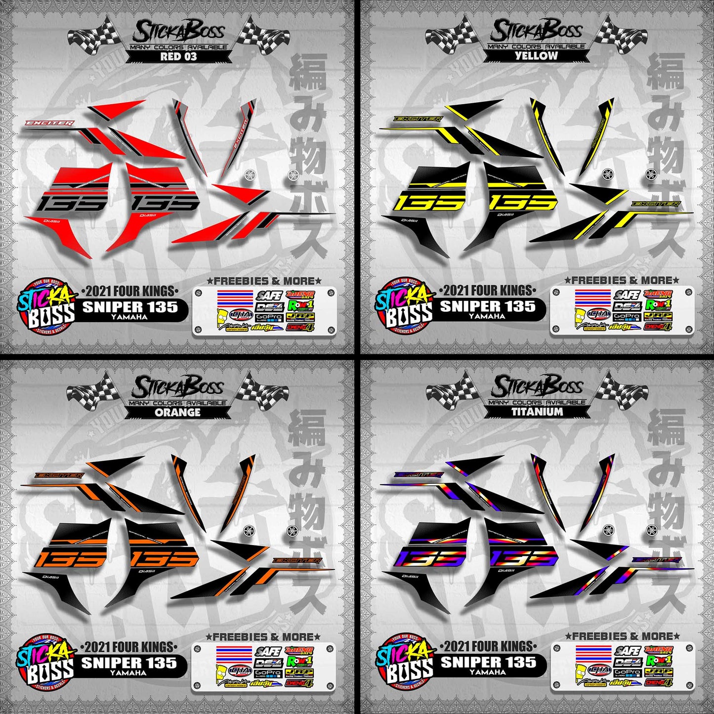 SNIPER 135 DECALS ( 2021 FOUR KINGS )【WITH FREEBIES】