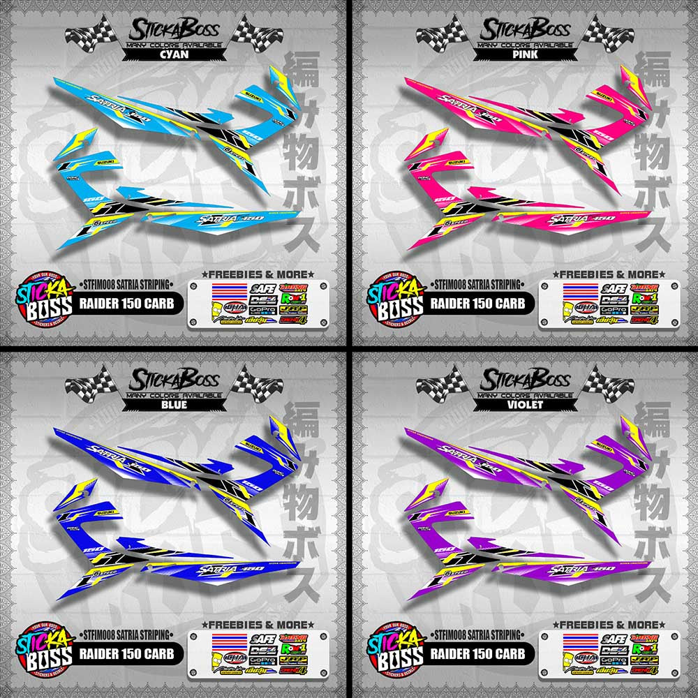 RAIDER 150 CARB DECALS ( STFIM008 SATRIA STRIPING )【WITH FREEBIES】