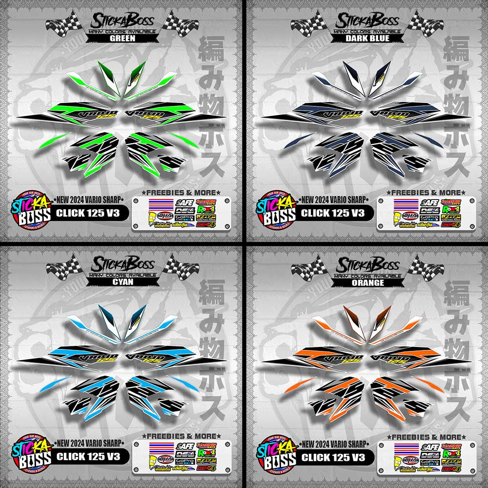 CLICK 125 V3 DECALS ( NEW 2024 VARIO SHARP )【WITH FREEBIES】