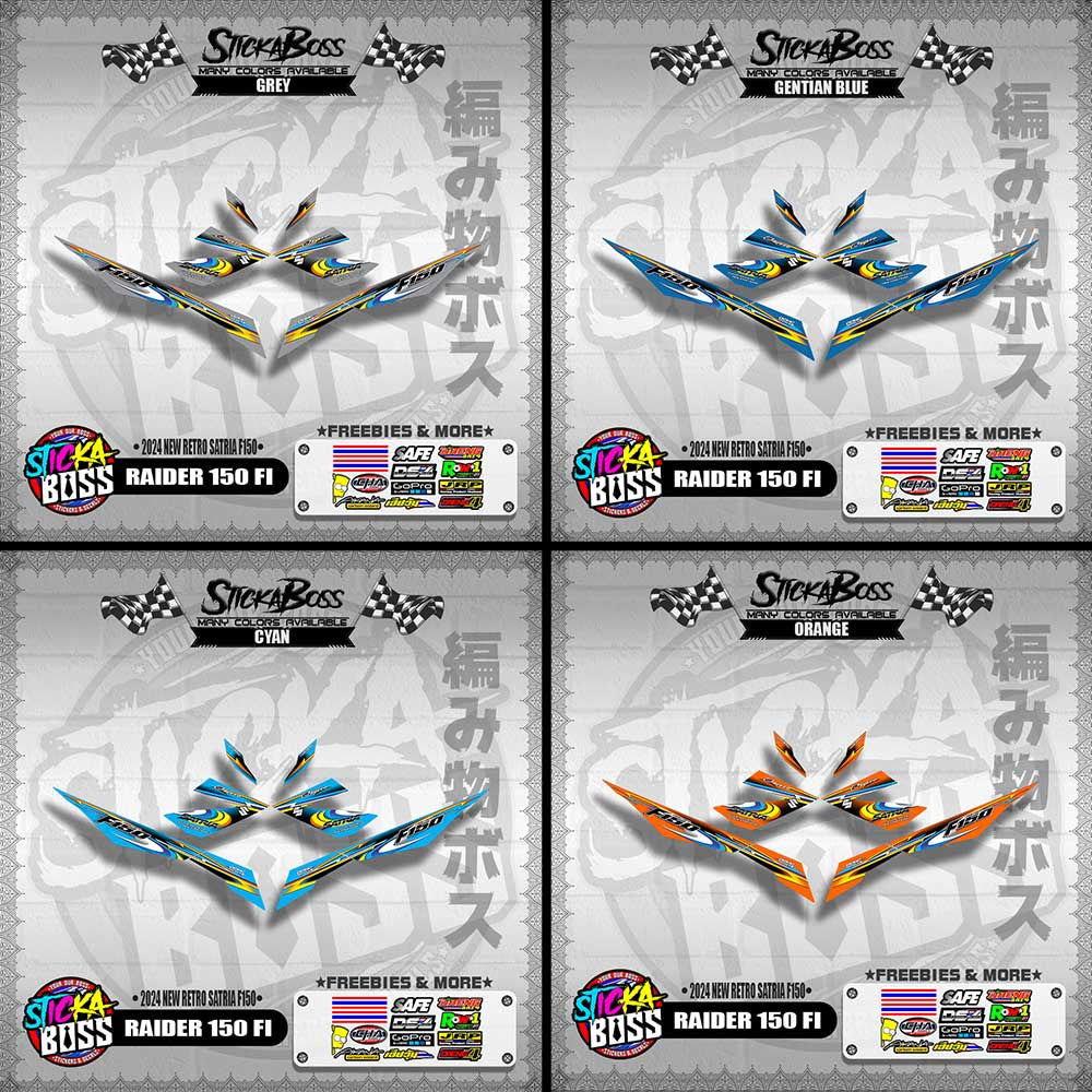 RAIDER 150 FI DECALS ( 2024 NEW RETRO SATRIA F150 )【WITH FREEBIES】