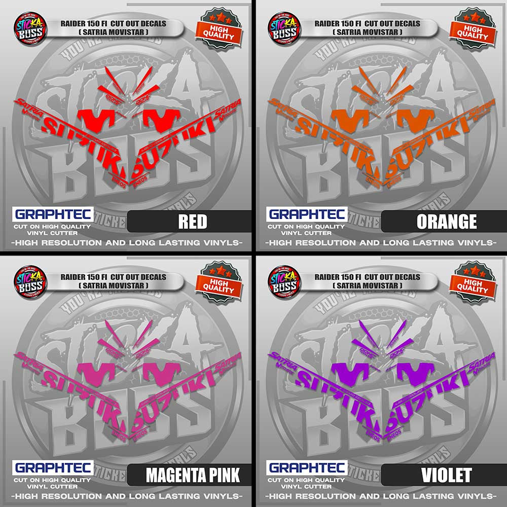RAIDER 150 FI CUT OUT DECALS ( SATRIA MOVISTAR ) | VINYL WATERPROOF CUT-OUT STICKER DECALS