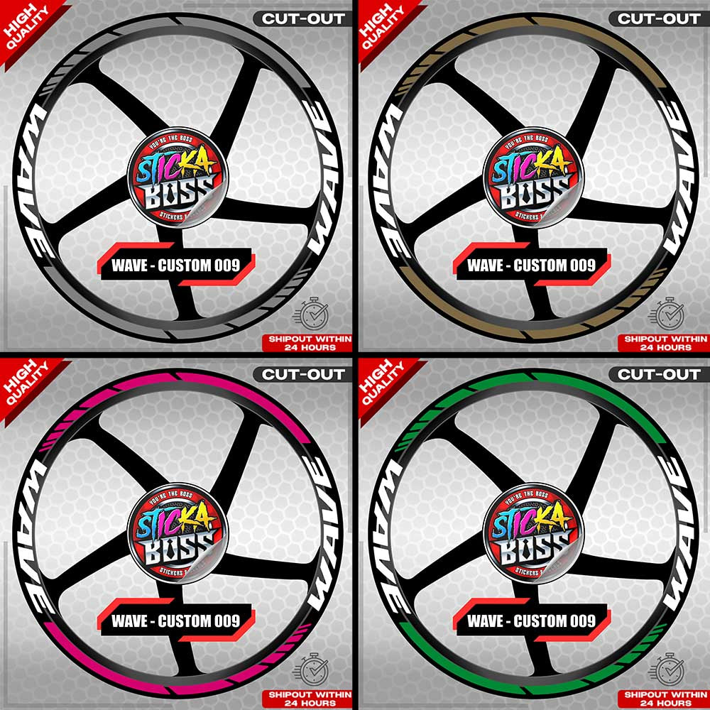 WAVE 110 / 125 MAG STICKER SET ( 2 MAGS ) - CUSTOM 009 | VINYL WATERPROOF CUT-OUT DECALS