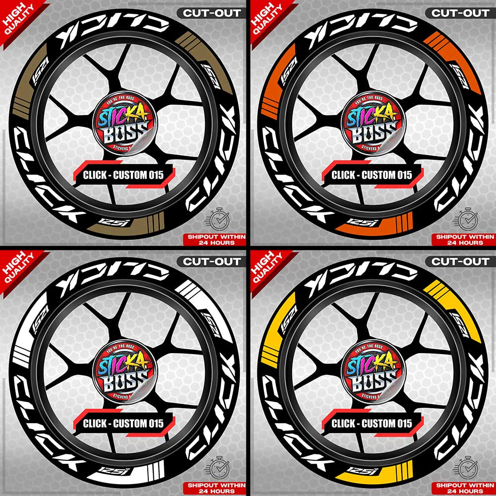 CLICK 125 MAG STICKER SET ( 2 MAGS ) - CUSTOM 015 | VINYL WATERPROOF CUT-OUT DECALS