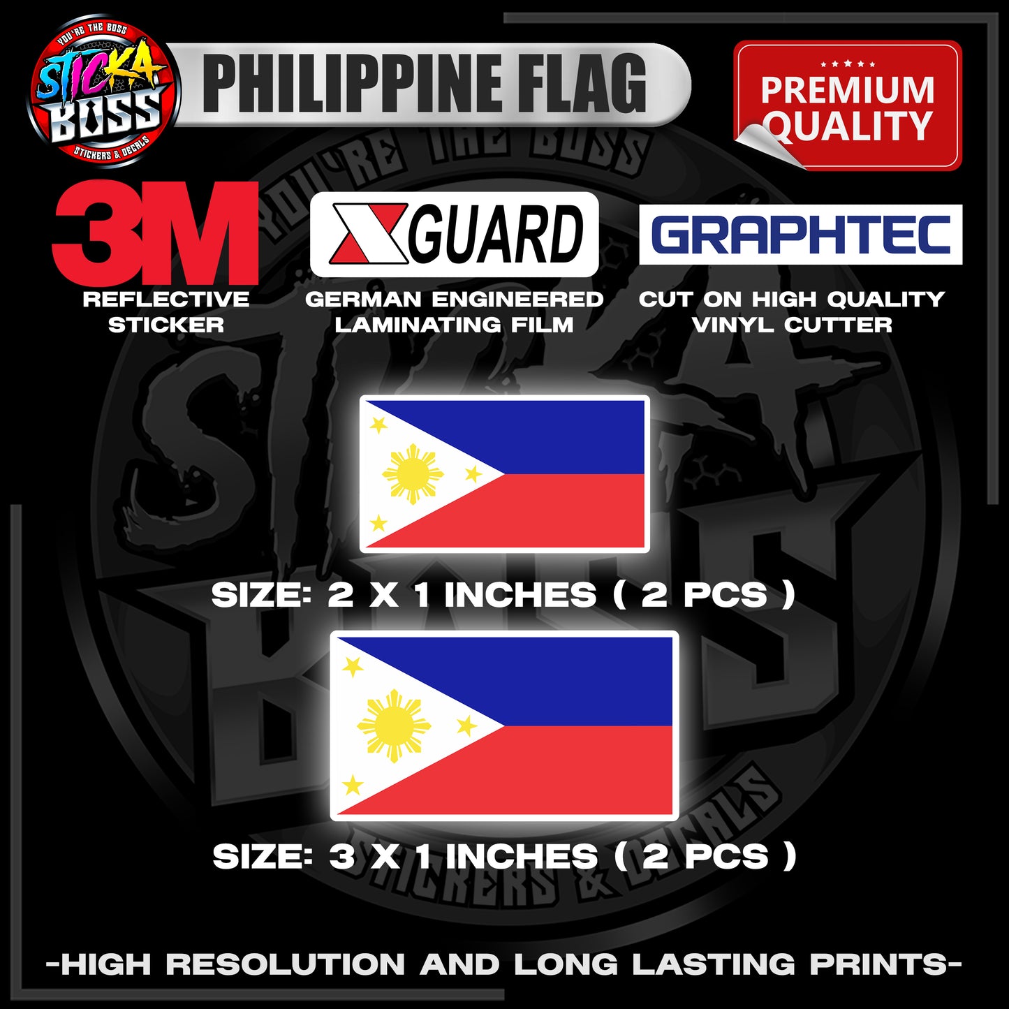 PHILIPPINE FLAG | 3M REFLECTIVE STICKER | PREMIUM LAMINATED【PREMIUM QUALITY】