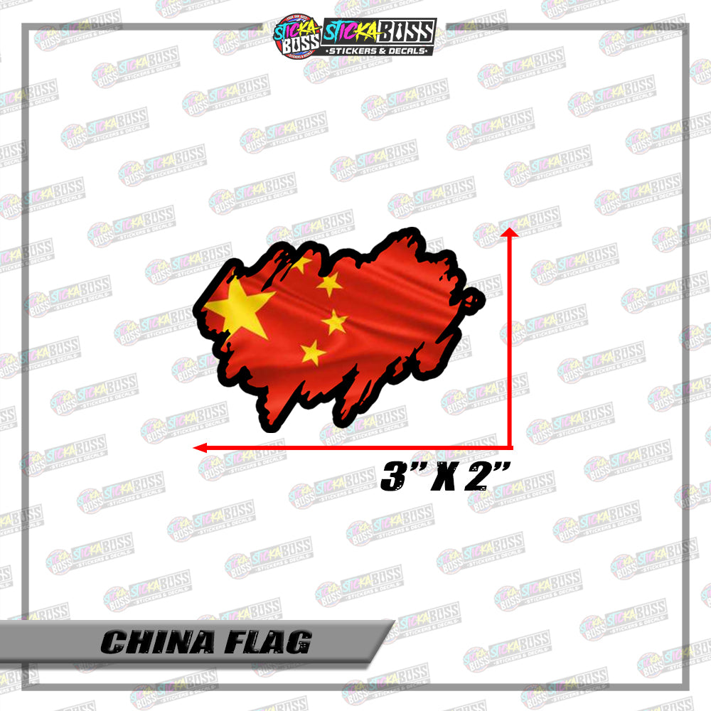 CHINA FLAG STICKER | VINYL WATERPROOF STICKER |【PRINTED】