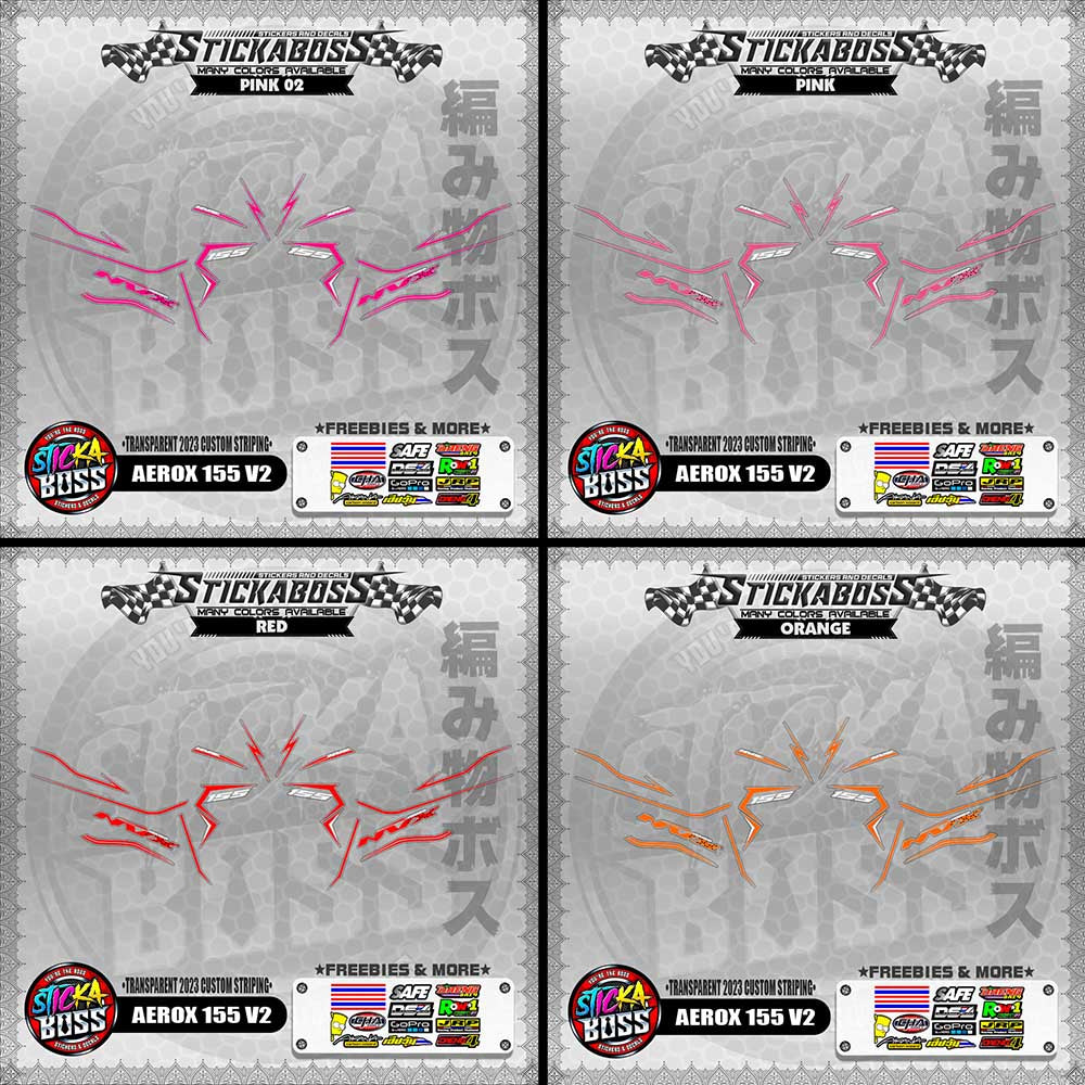 【PREMIUM UV PRINT】TRANSPARENT AEROX 155 V2 STICKER DECALS ( 2023 CUSTOM STRIPING )【WITH FREEBIES】