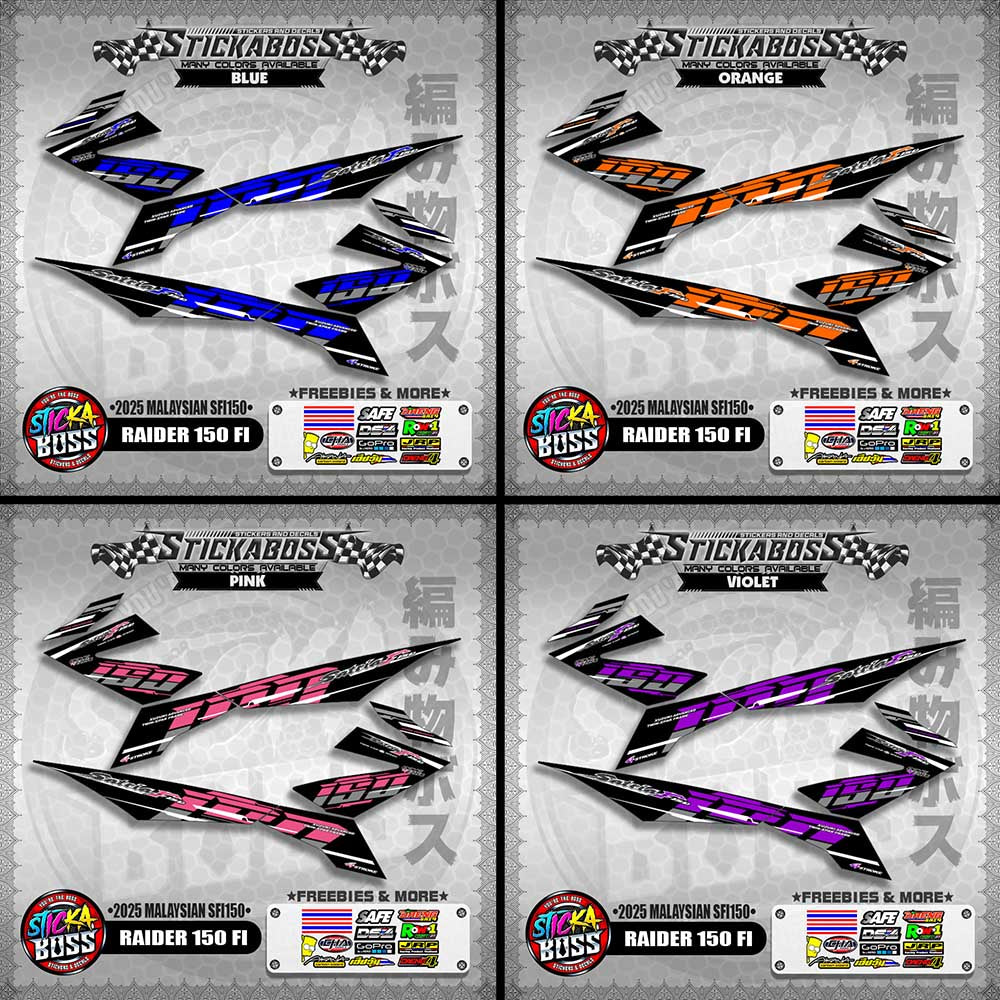 RAIDER 150 FI STICKER DECALS ( 2025 MALAYSIAN SFI150 )【WITH FREEBIES】