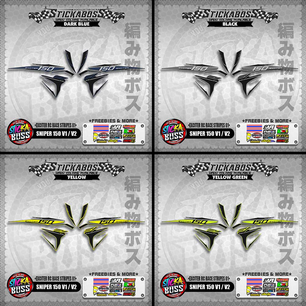 SNIPER 150 V1 / V2 DECALS ( EXCITER RC RACE STRIPES 01 )【WITH FREEBIES】