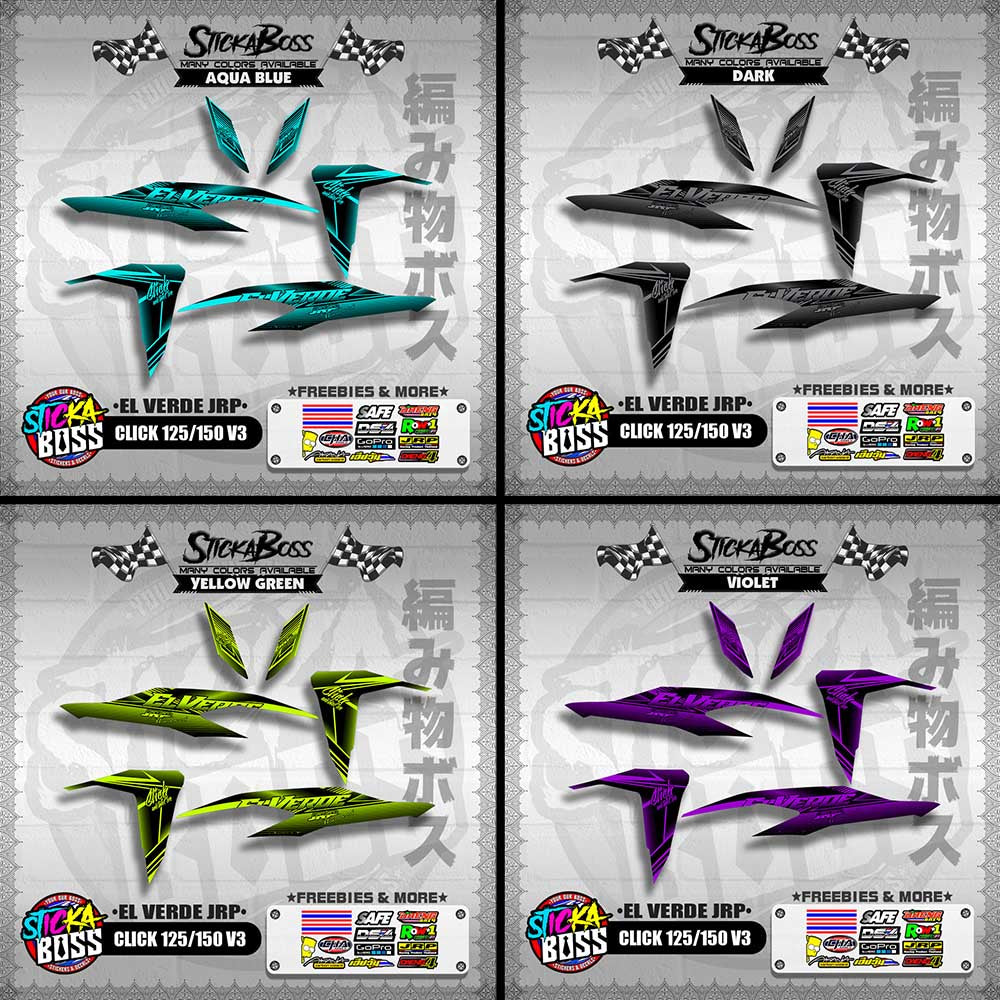 CLICK 125 / 150 V3 DECALS ( EL VERDE JRP )【WITH FREEBIES】