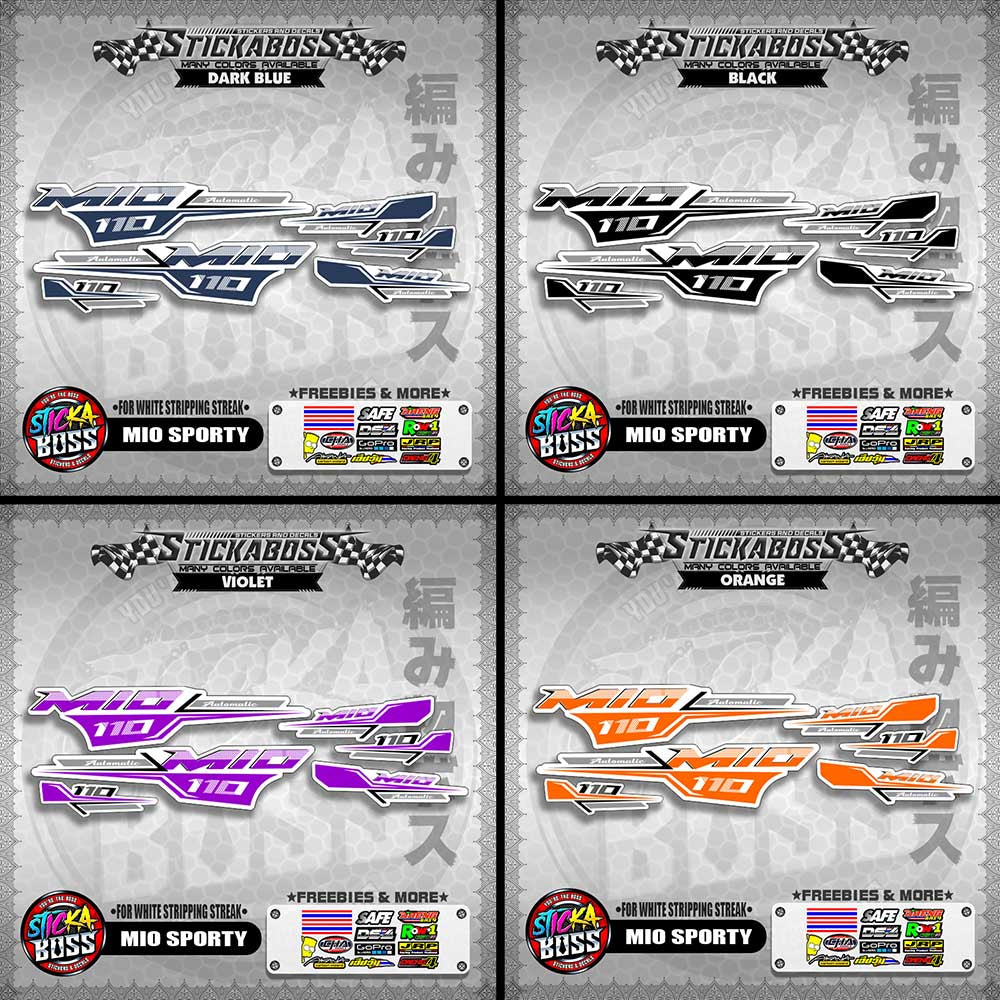MIO SPORTY THAI CONCEPT STICKER DECALS ( FOR WHITE STRIPPING STREAK )【WITH FREEBIES】