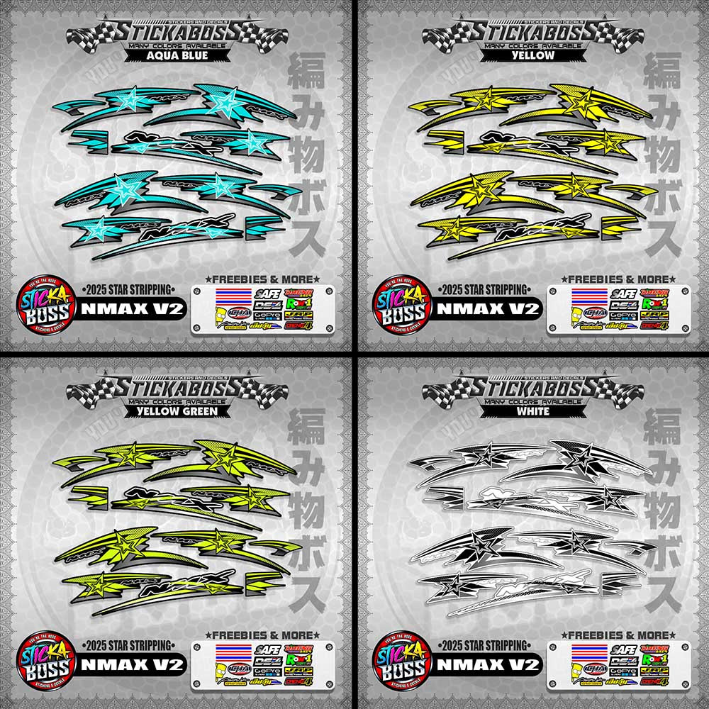 NMAX V2 STICKER DECALS ( 2025 STAR STRIPPING )【WITH FREEBIES】