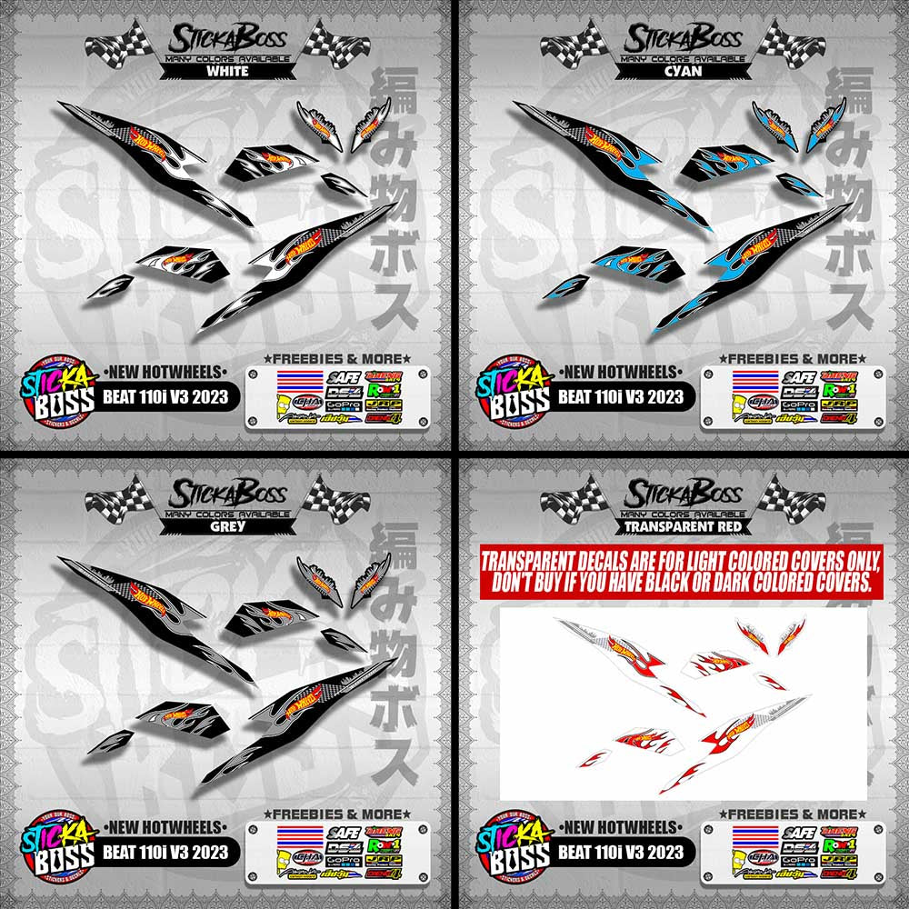 BEAT 110i V3 2023 DECALS ( NEW HOTWHEELS )【WITH FREEBIES】