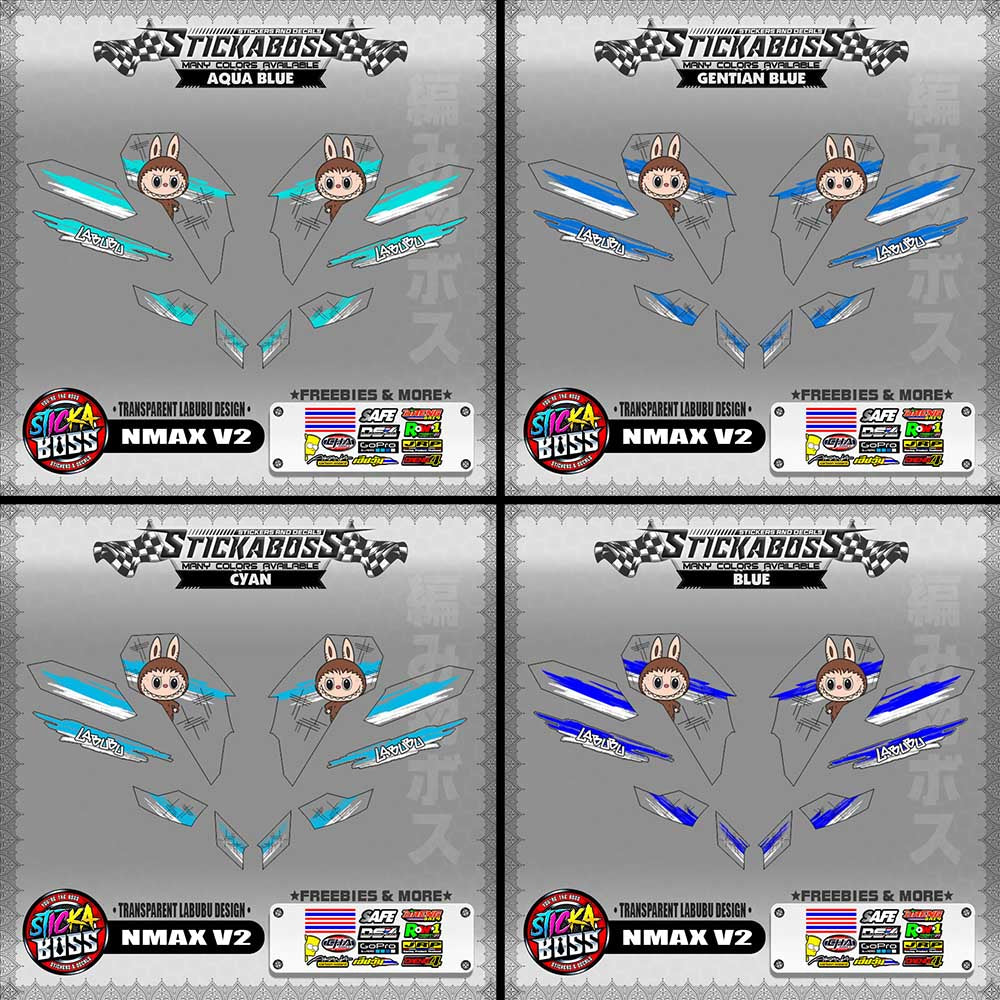 【PREMIUM UV PRINT】TRANSPARENT NMAX V2 STICKER DECALS ( LABUBU DESIGN )【WITH FREEBIES】
