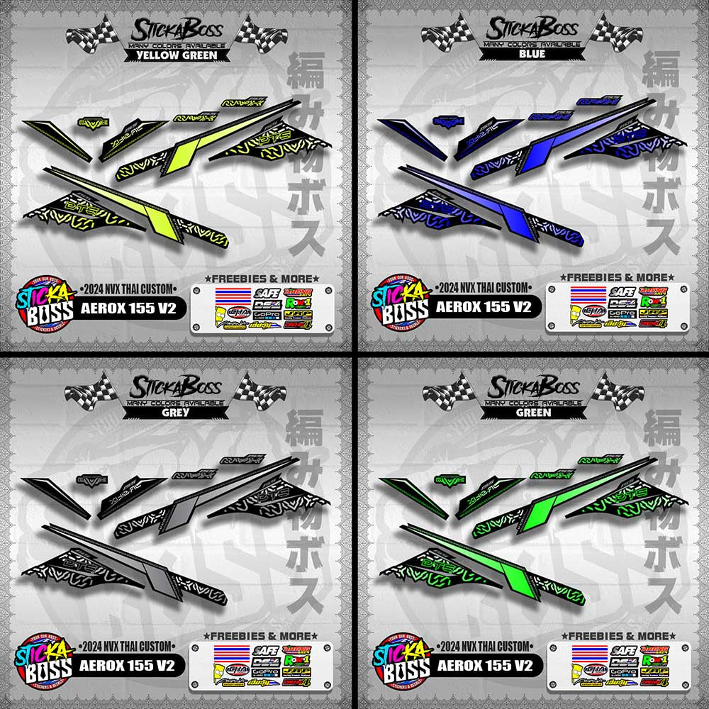 AEROX 155 V2 DECALS ( 2024 NVX THAI CUSTOM )【WITH FREEBIES】