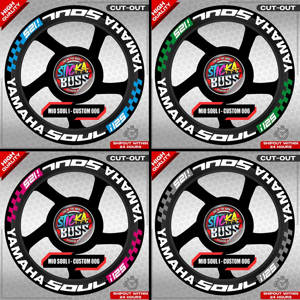 MIO SOUL I 125 MAG STICKER SET ( 2 MAGS ) - CUSTOM 006 | VINYL WATERPROOF CUT-OUT DECALS