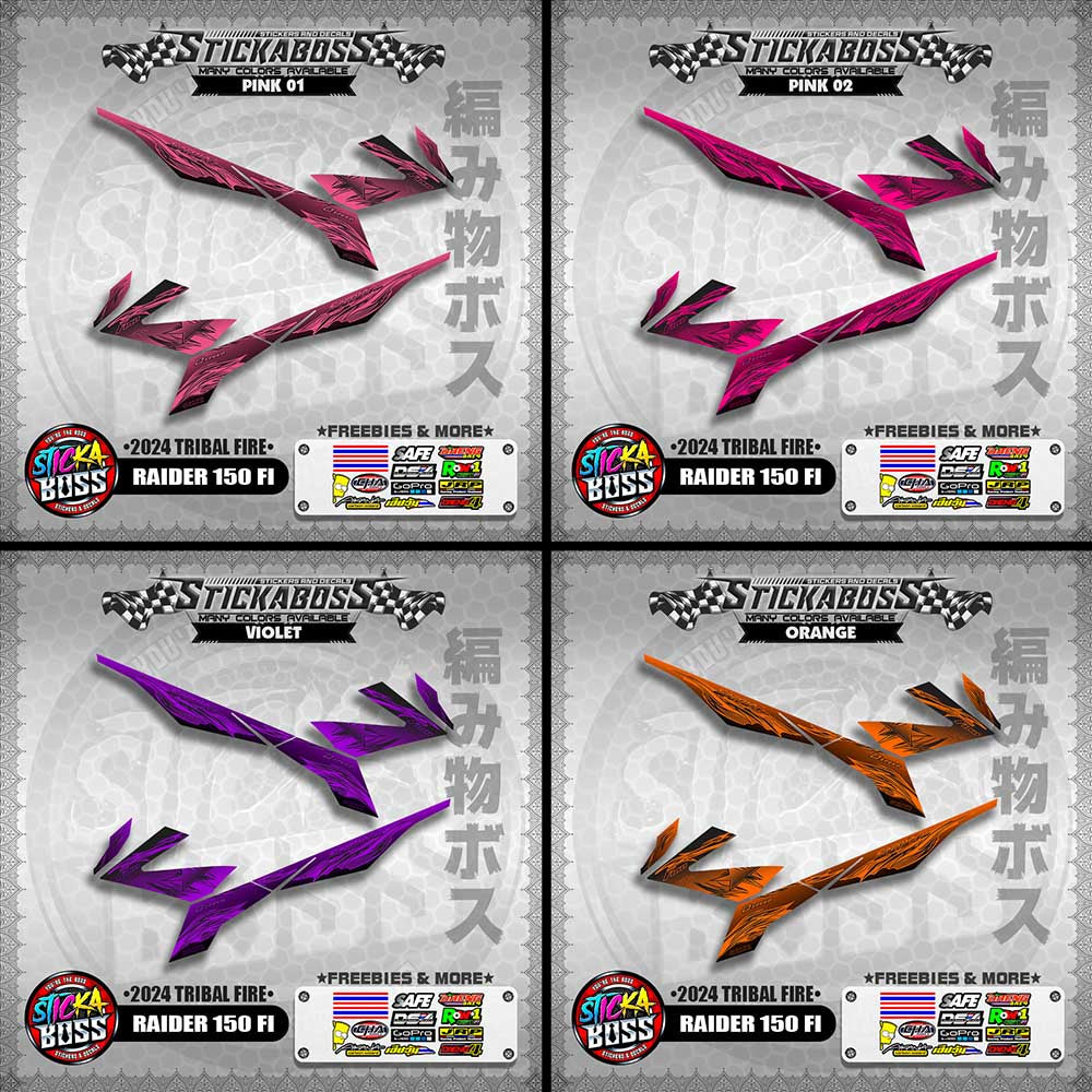 RAIDER 150 FI STICKER DECALS ( 2024 TRIBAL FIRE )【WITH FREEBIES】
