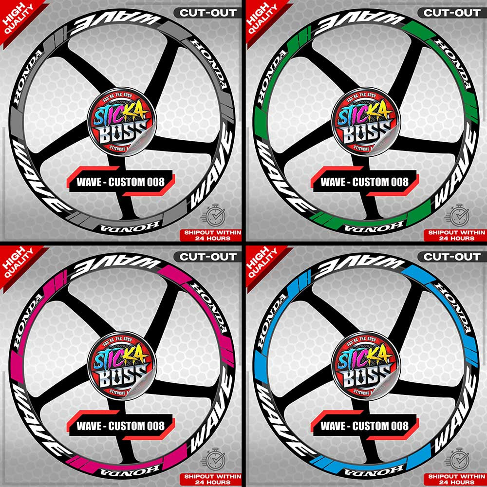 WAVE 110 / 125 MAG STICKER SET ( 2 MAGS ) - CUSTOM 008 | VINYL WATERPROOF CUT-OUT DECALS