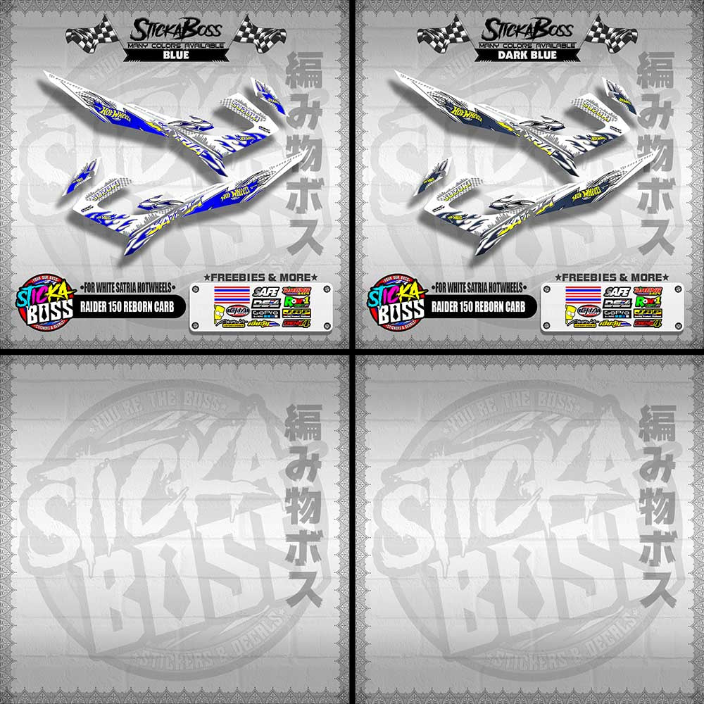 RAIDER 150 REBORN CARB DECALS ( FOR WHITE SATRIA HOTWHEELS )【WITH FREEBIES】