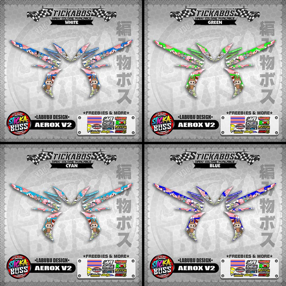 AEROX V2 STICKER DECALS ( LABUBU DESIGN )【WITH FREEBIES】