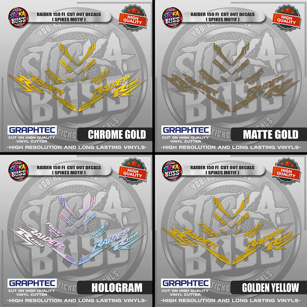 RAIDER 150 FI CUT OUT DECALS ( SPIKES MOTIF ) | VINYL WATERPROOF CUT-OUT STICKER DECALS