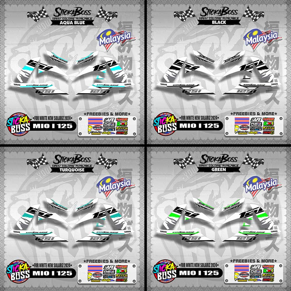 MIO I 125 MALAYSIAN DECALS ( FOR WHITE NEW SOLARIZ 2024 )【WITH FREEBIES】
