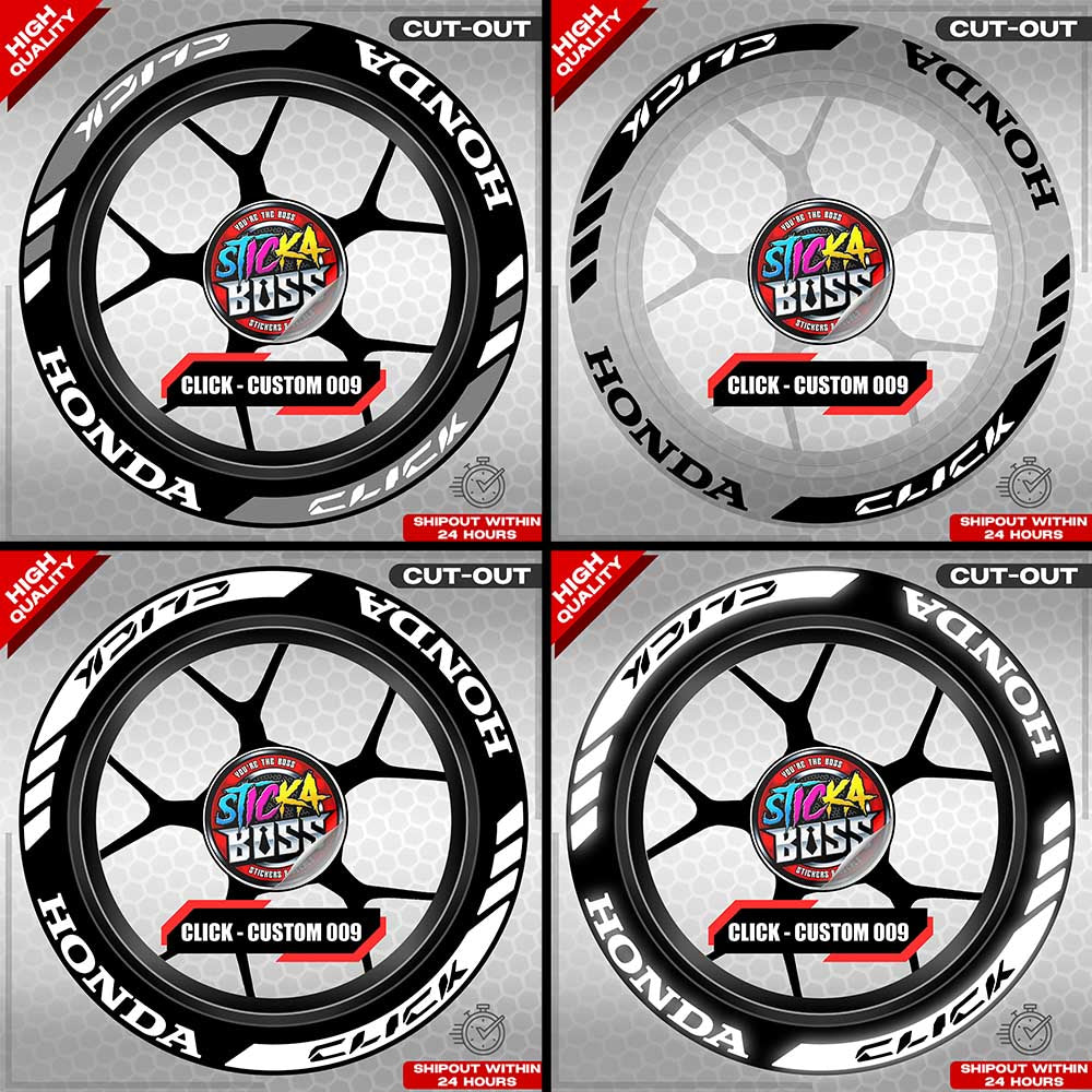 CLICK 125 / 150 / 160 MAG STICKER SET ( 2 MAGS ) - CUSTOM 009 | VINYL WATERPROOF CUT-OUT DECALS