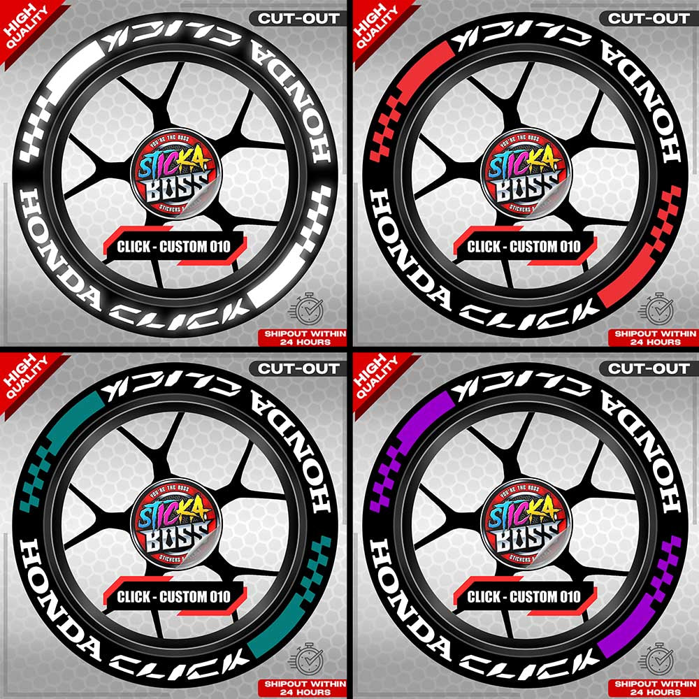 CLICK 125 / 150 / 160 MAG STICKER SET ( 2 MAGS ) - CUSTOM 010 | VINYL WATERPROOF CUT-OUT DECALS