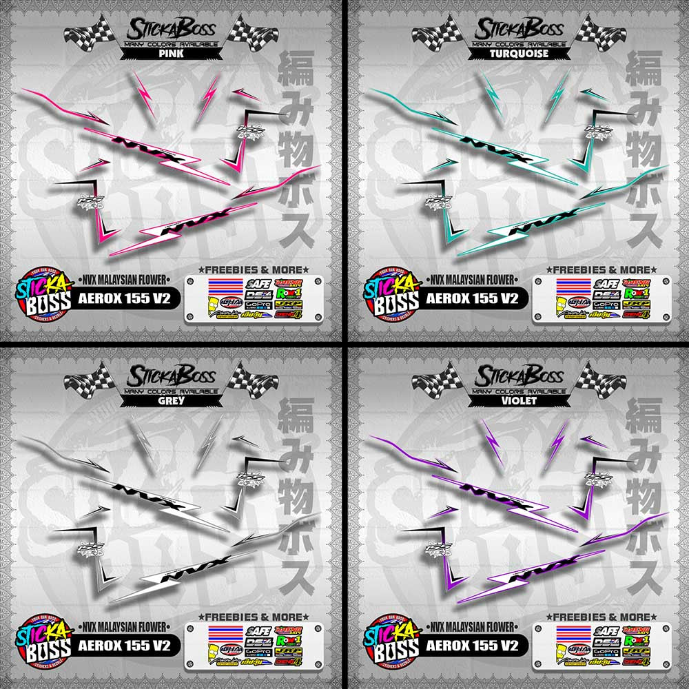 AEROX 155 V2 DECALS ( NVX MALAYSIAN FLOWER )【WITH FREEBIES】