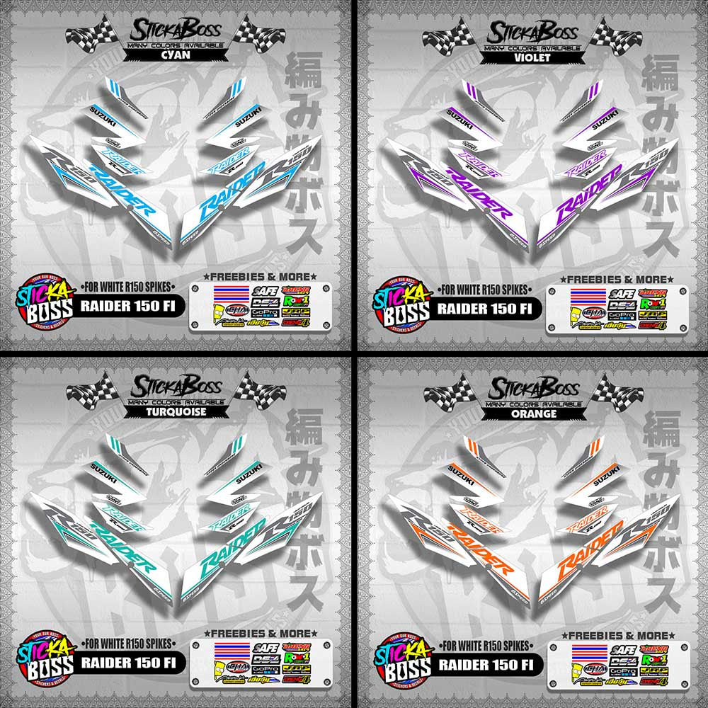 RAIDER 150 FI DECALS ( FOR WHITE R150 SPIKES )【WITH FREEBIES】
