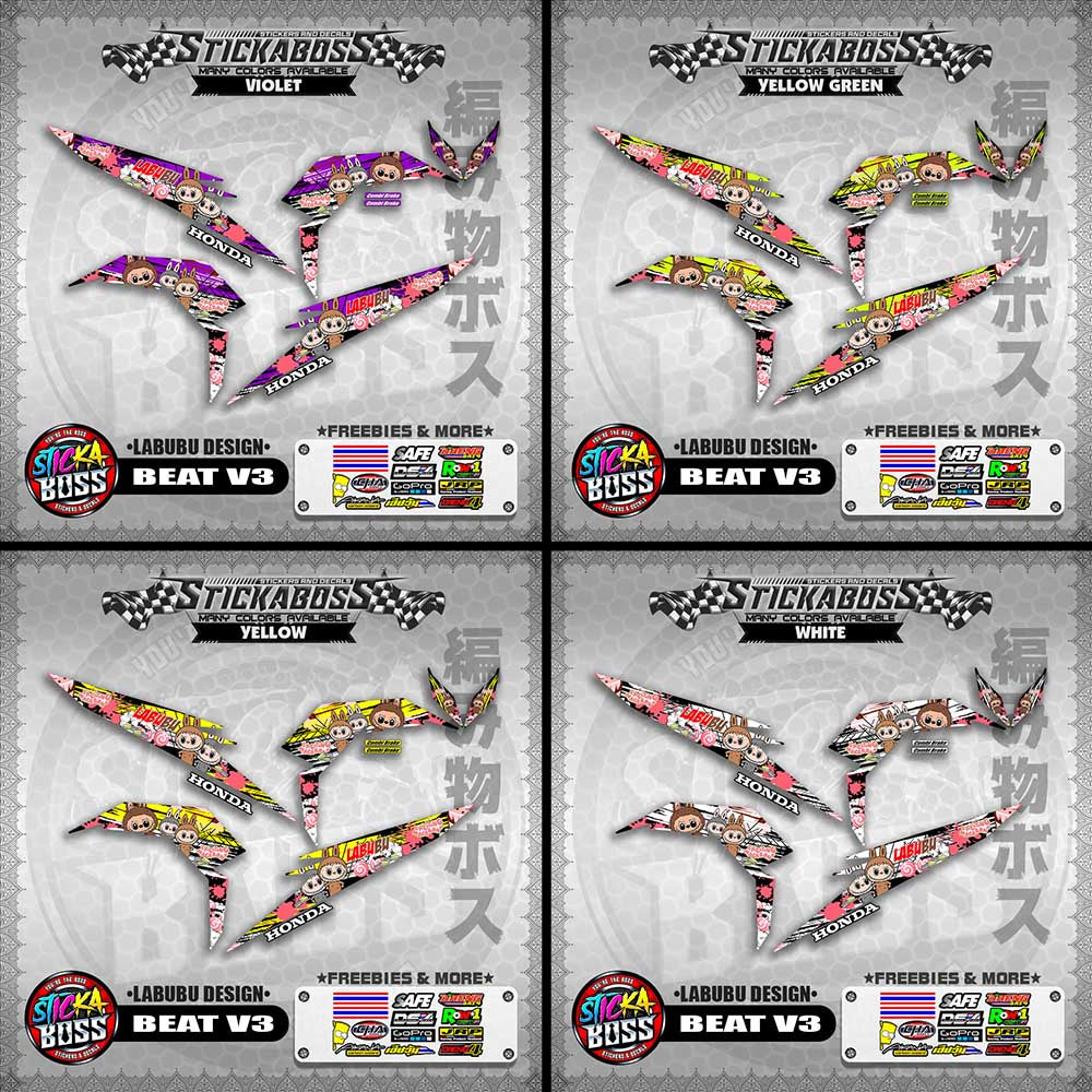 BEAT V3 STICKER DECALS ( LABUBU DESIGN )【WITH FREEBIES】
