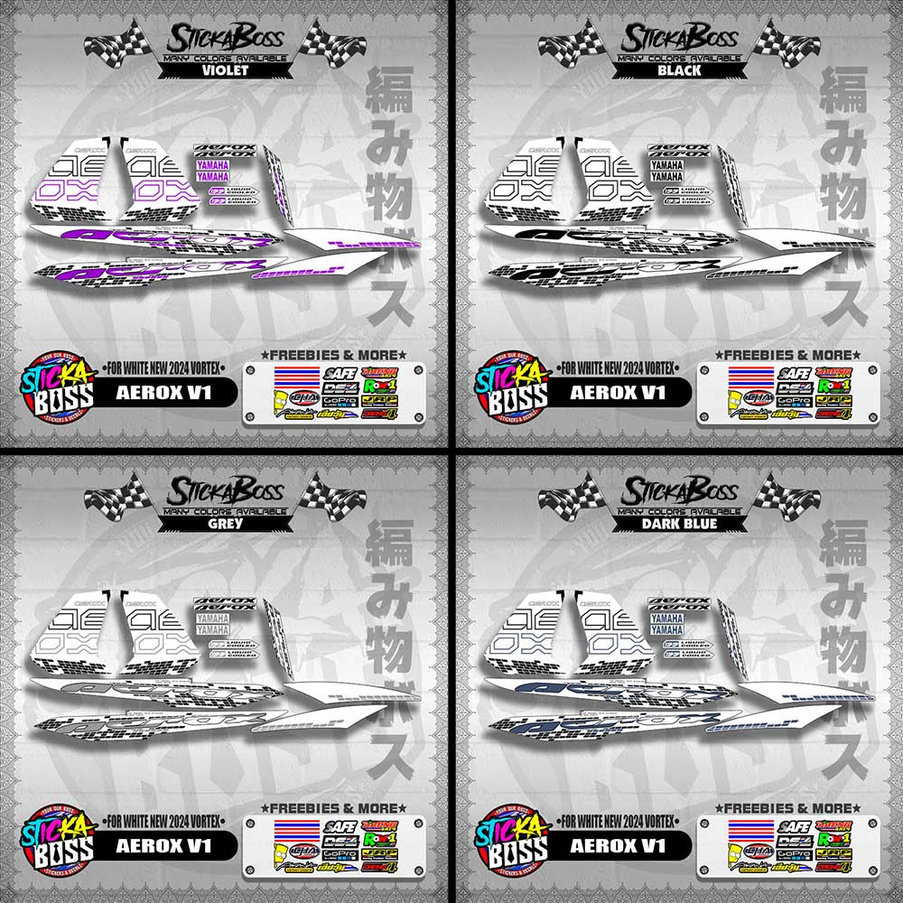 AEROX 155 V1 DECALS ( FOR WHITE NEW 2024 VORTEX )【WITH FREEBIES】