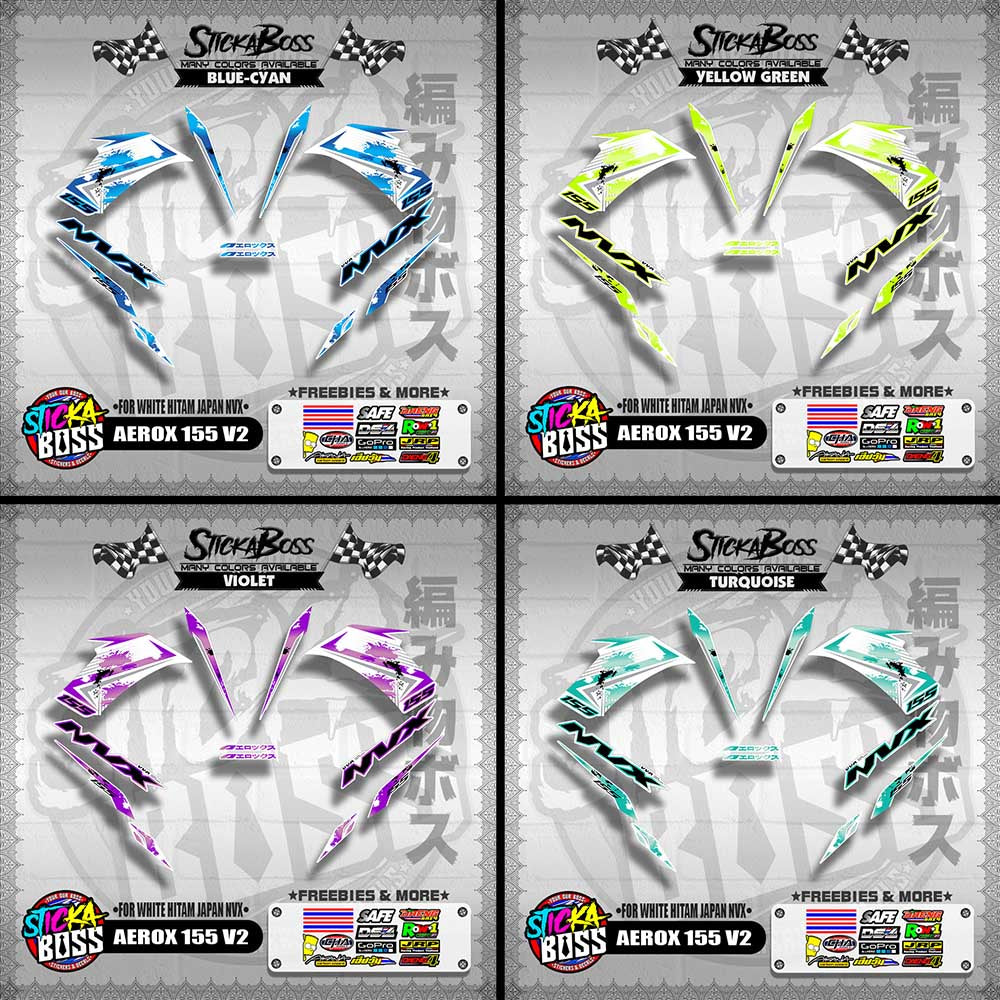 AEROX 155 V2 DECALS ( FOR WHITE HITAM JAPAN NVX 2023 )【WITH FREEBIES】