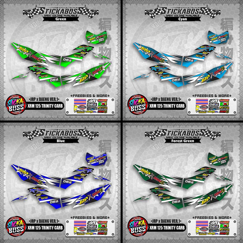 XRM 125 TRINITY CARB DECALS - (JRP x DAENG VER.1)【PREMIUM GLOSSY LAMINATED】