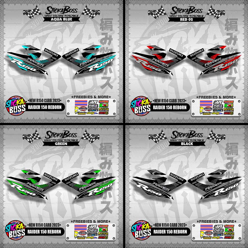RAIDER 150 REBORN DECALS ( NEW R150 CARB 2023 )【WITH FREEBIES】