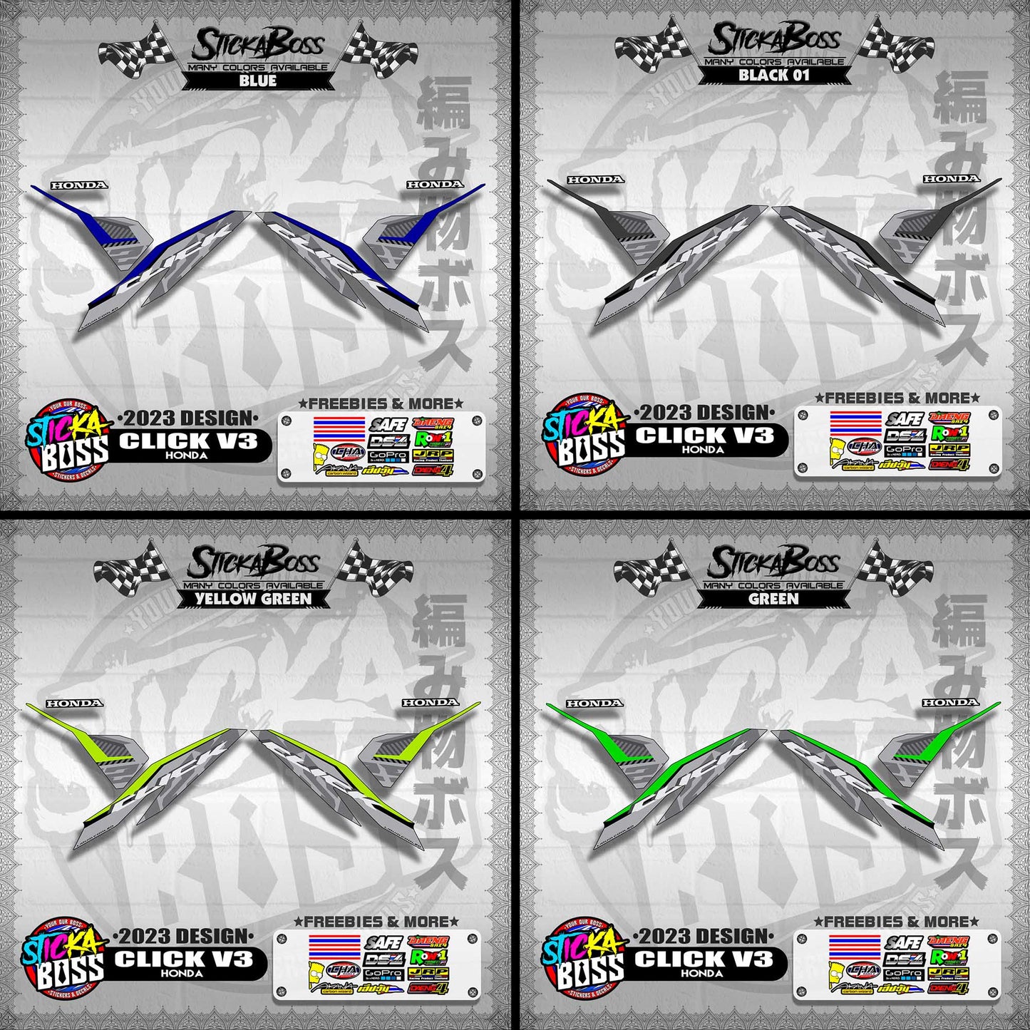 CLICK V3 DECALS ( 2023 DESIGN )【WITH FREEBIES】