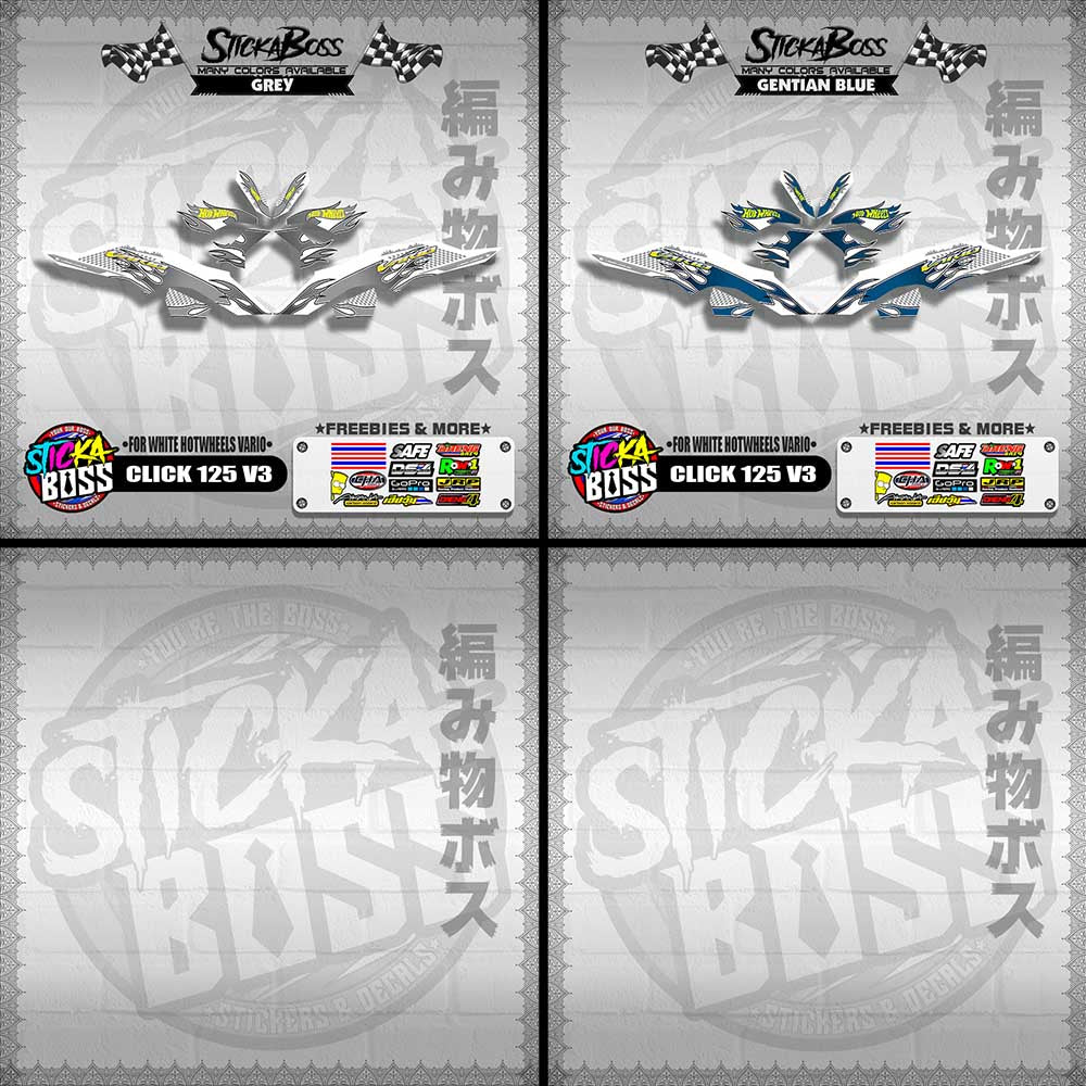 CLICK 125 V3 DECALS ( FOR WHITE HOTWHEELS VARIO )【WITH FREEBIES】