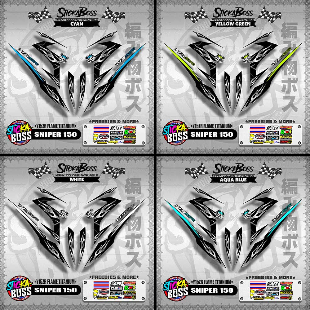 SNIPER 150 DECALS ( Y15ZR FLAME TITANIUM )【WITH FREEBIES】