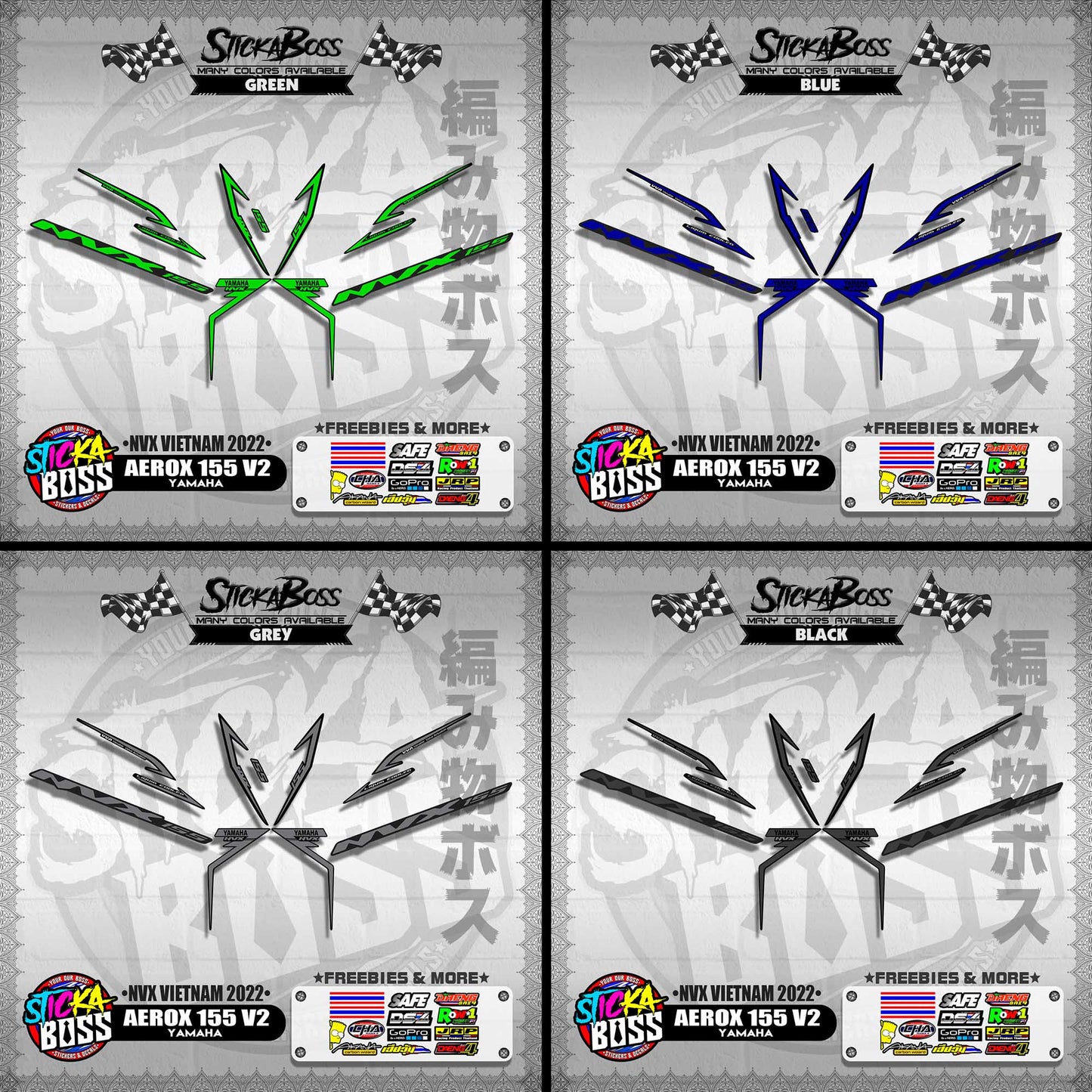 AEROX 155 V2 ( NVX VIETNAM 2022 DECALS )【WITH FREEBIES】