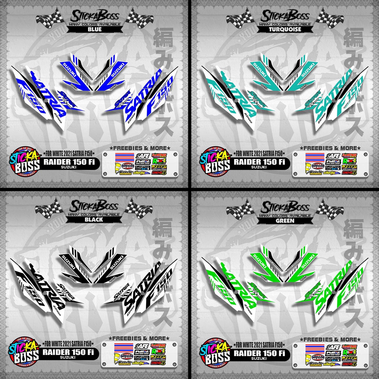 RAIDER 150 Fi DECALS ( FOR WHITE 2021 SATRIA F150 )【WITH FREEBIES】